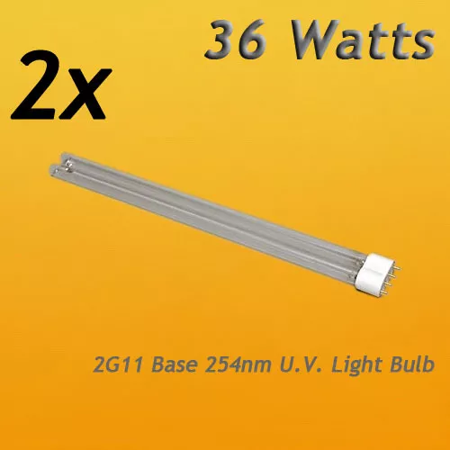 Two 36W UV Replacement Bulb 2G11 Base 4Pin 36 Watt for Jebao PU36 UV Clarifier