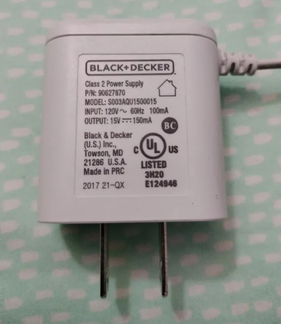 Black and Decker BDH2000PL Vacuum Replacement 20V Charger # 90592030-01 