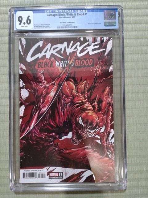 Cgc 9.6 Marvel Comic Carnage Black White Blood 1 2021 Mccrea Variant Cover
