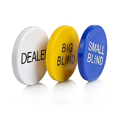 SmartDealsPro 3pcs Small Blind Big Blind and Dealer Plastic Poker Buttons