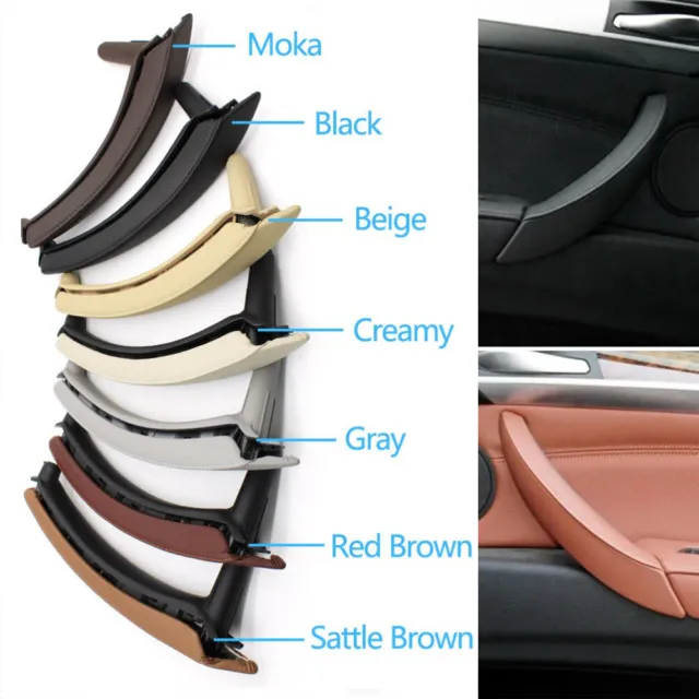 Interior Door Pull Handle with Leather Cover For BMW X5 X6 E70 E71 E72 2007-2013