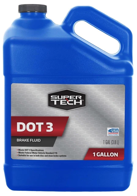 Super Tech Dot 3 Brake Fluid, 1 Gallon