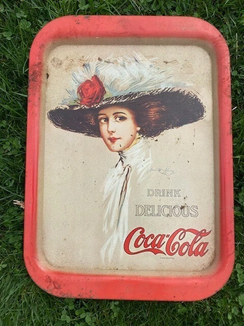 Reproduction 1910 Coca Cola Serving Tray Hamilton King illustration