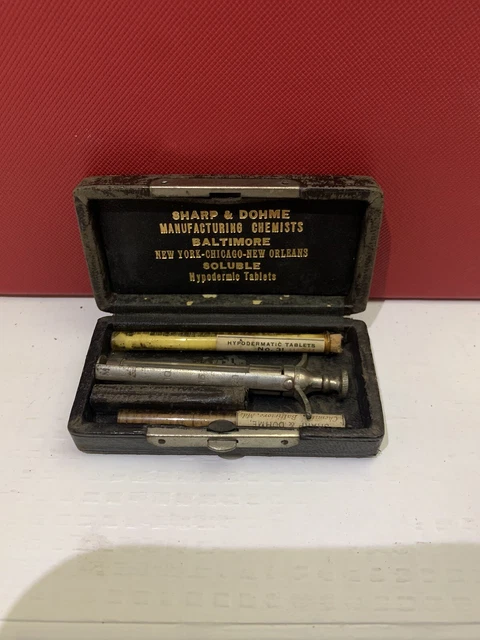 Sharp & Dohme Hypodermic Tablets And Needle In Original Box Antique / Vintage