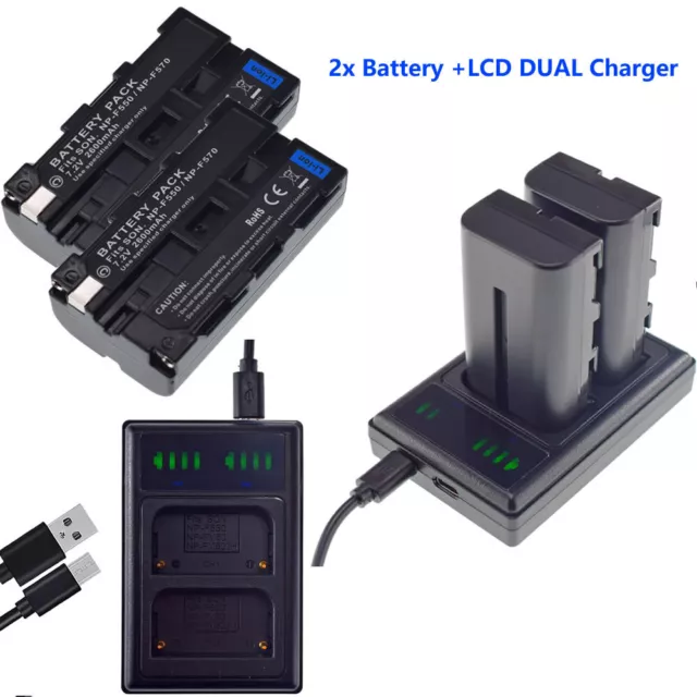 2 NP-F550 Battery +Charger for Viltrox DC-70EX DC-70 II DC-70HD &LED Video Light