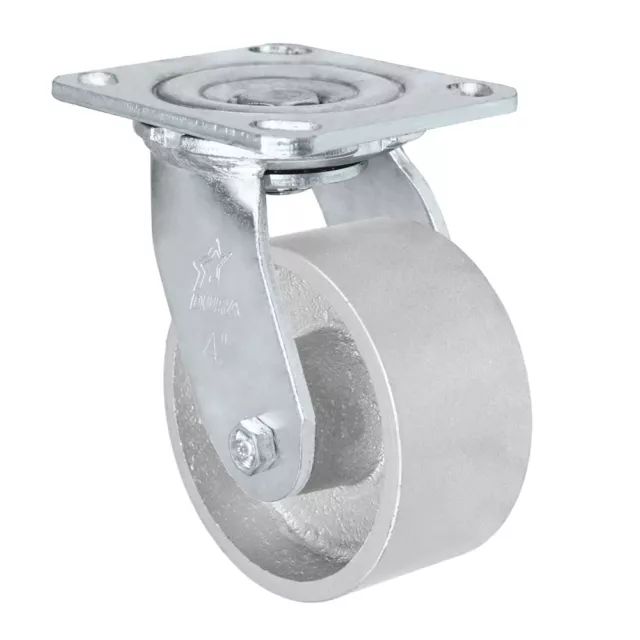CASTERHQ- 4" Heavy Duty Toolbox Swivel Caster - 4" Semi Steel Cast Iron Wheel