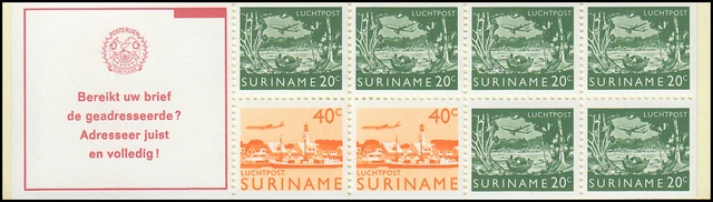 Surinam Markenheftchen 3 Luftpostmarken 20 und 40 Ct., Bereikt ... 1978