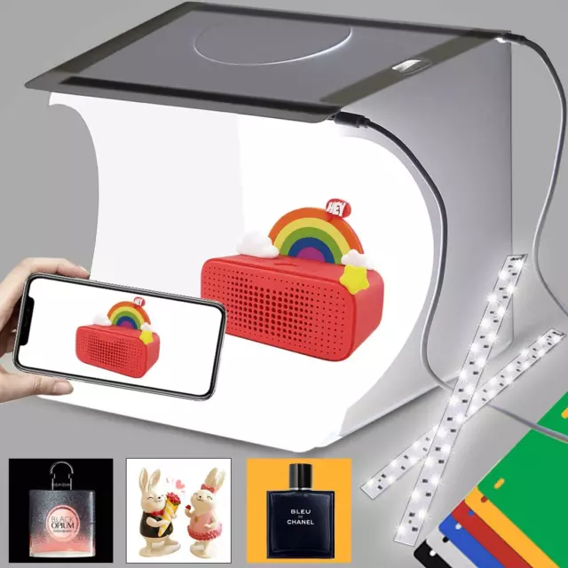 Duclus mini caja de luz para estudio fotográfico, kit de tienda de fotos, foto plegable portátil