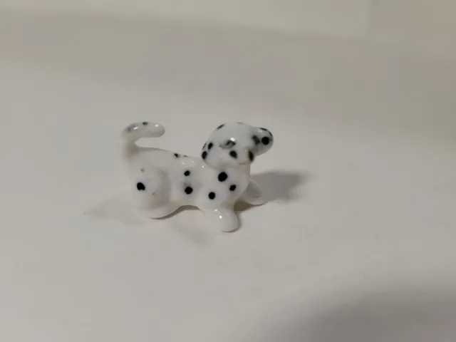 Vintage Porcelain Dalmation Puppy Dog Miniature Figurine Japan