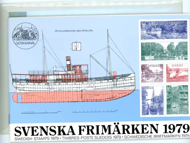 SWEDEN 1979 Official Mint Set of Postage Stamps --BEAUTIUL FOLDER!