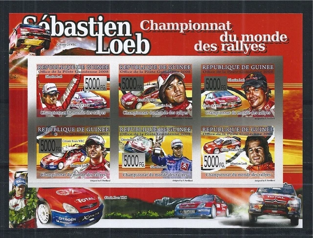 GUINEA 2008 MINI SHEET IMPERF MiNr: 5803 - 08 ** RALLY RACING SEBASTIEN LOEB