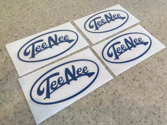 Tee Nee Vintage Boat Trailer Decals 4-pak Pick NAVY BLUE Free Ship + Fish Decal