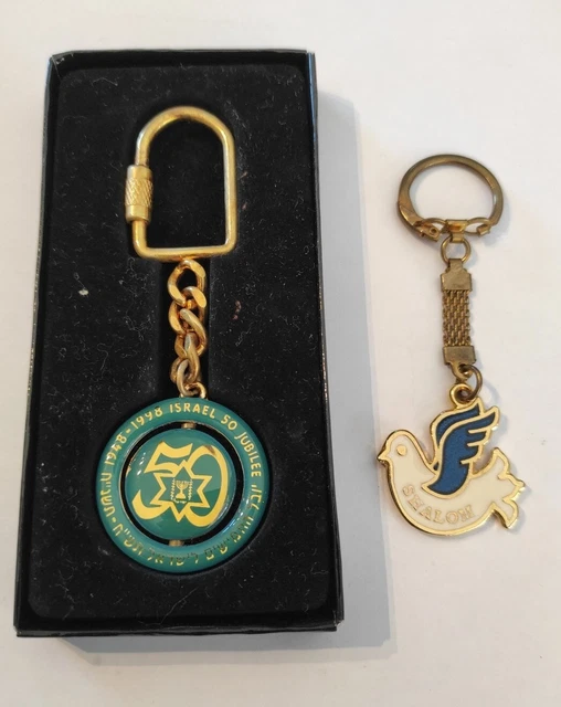 Porte Clé 50 ans Israël Jubilé 1998 + Shalom Poinçon "Shem"