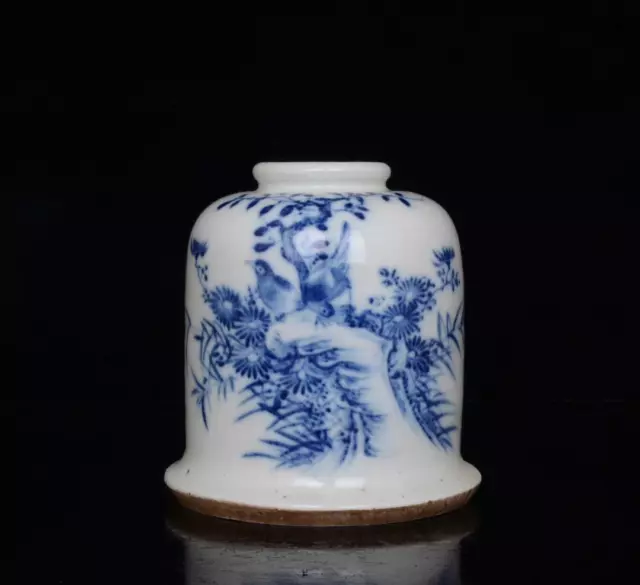 Old Blue And White Chinese Porcelain Jar Pot Qianlong Marked St205