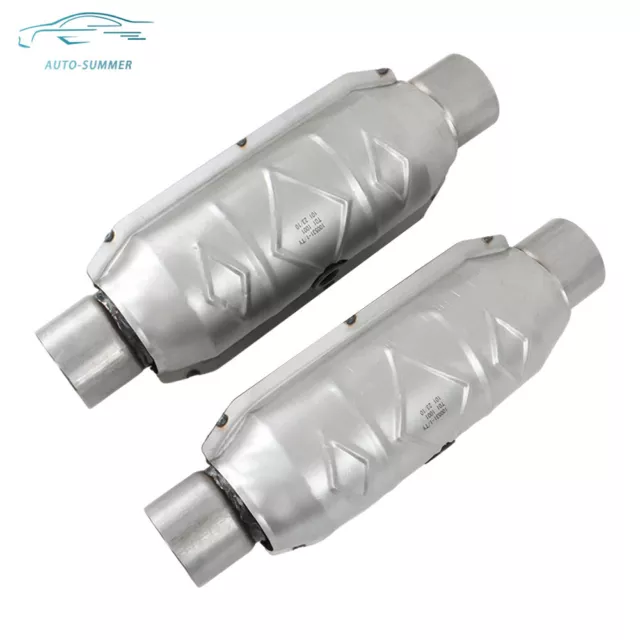 Pair 2.5" Inlet+Outlet Catalytic Converter w/ Heat Shield For Ford F150 5.4/5.0L