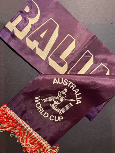 Australia - 1975 Prudential World Cup  Cricket - Vintage Silk Style Scarf Vgc