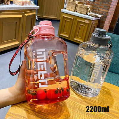 Botella de agua deportiva súper grande capacidad 2200 ml taza de agua de viaje plástico CH1