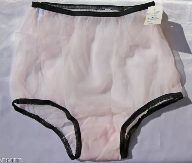 RG VINTAGE RETRO Nancy King Sheer Pink Nylon Pin Up Brief Panties Size 9  Xxl $24.99 - PicClick