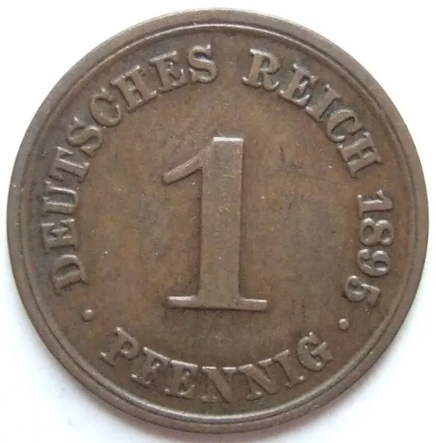 Moneta Reich Tedesco Impero Tedesco 1 Pfennig 1895 D IN Quasi Extremely fine