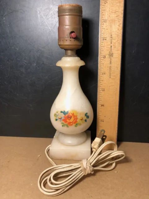 Vintage Alabaster Small Table Lamp