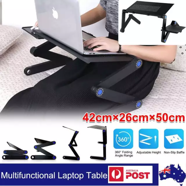 Portable Foldable Laptop Stand Desk Table Tray Adjustable Sofa Bed Mouse Pad New