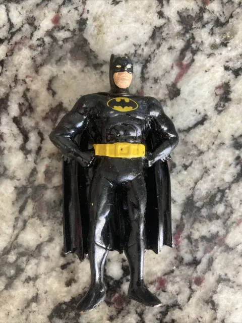 1989 Applause Batman Mini Figure Vintage PVC DC Comics Black Costume w/ Cape