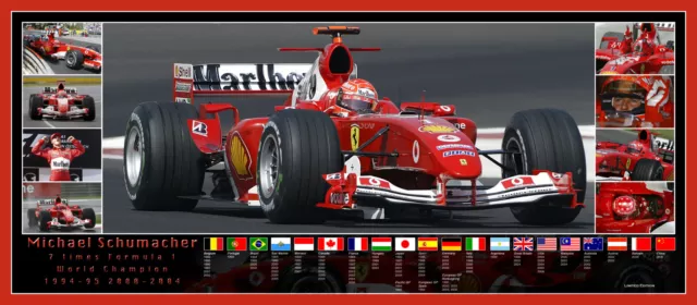 Michael Schumacher 82cmx36mm panoramic photo collage Ltd ed of 100 worldwide