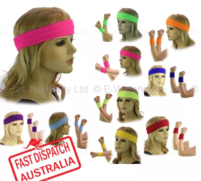 Sports Gym Yuga Disco Music Dance Tennis Terry Cotton Towelling Cloth Sweatbands