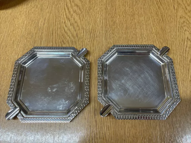 silver plated ash trays