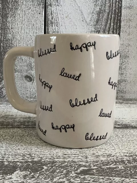 Rae Dunn Script Coffee Tea Blessings Mug NEW