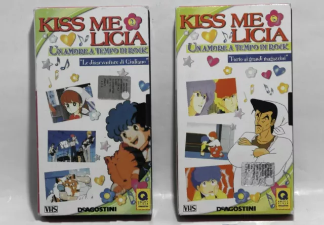 lotto 2 VHS Kiss Me Licia - anime cartoni animati cult - sigla Cristina d'Avena