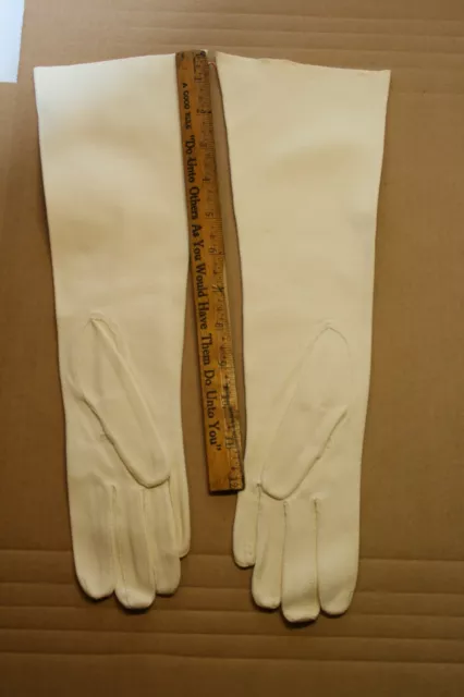 Vintage 19th Century Kislav Paris French Women’s Sz6.5 Long Leather Opera Gloves