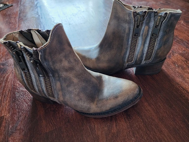 FREEBIRD BY STEVEN Fb Clash Distressed Leather Boots Ankle Bootie Doble. 130.00 PicClick