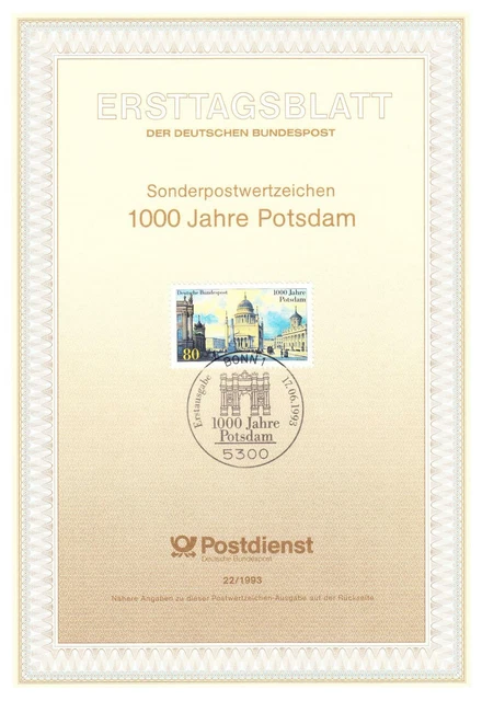 Bund ETB Nr. 22/1993 - 1000 Jahre Potsdam