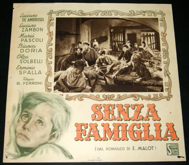 fotobusta film SENZA FAMIGLIA Luciano De Ambrosis Giorgio Ferroni 1945 RARA #3