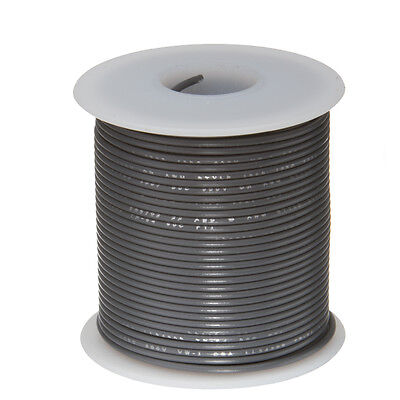 16 AWG Gauge Solid Hook Up Wire Gray 25 ft 0.0508" UL1007 300 Volts