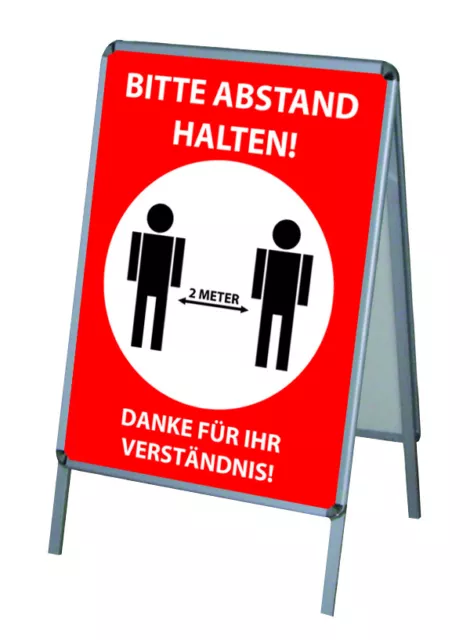 1 PVC-Poster/Plakat-Druck DIN A1 wetterfest für Kundenstopper Corona Abstand