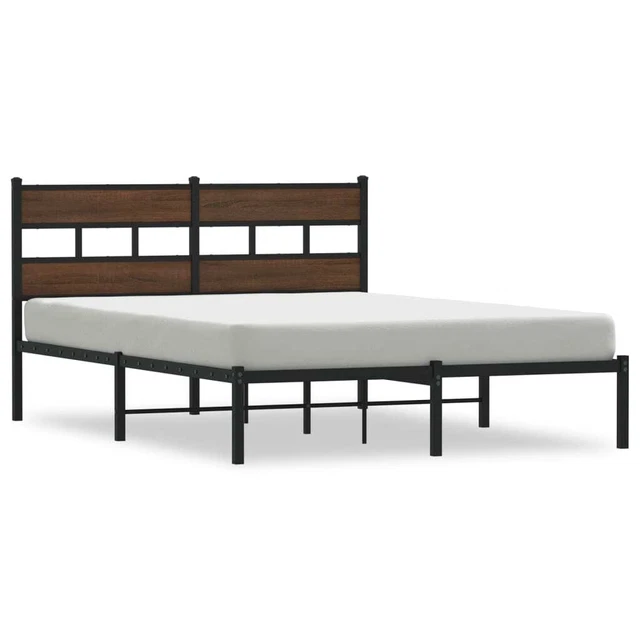 BED FRAME WITHOUT Mattress with Headboard Brown Oak 140x200 cm £209.76