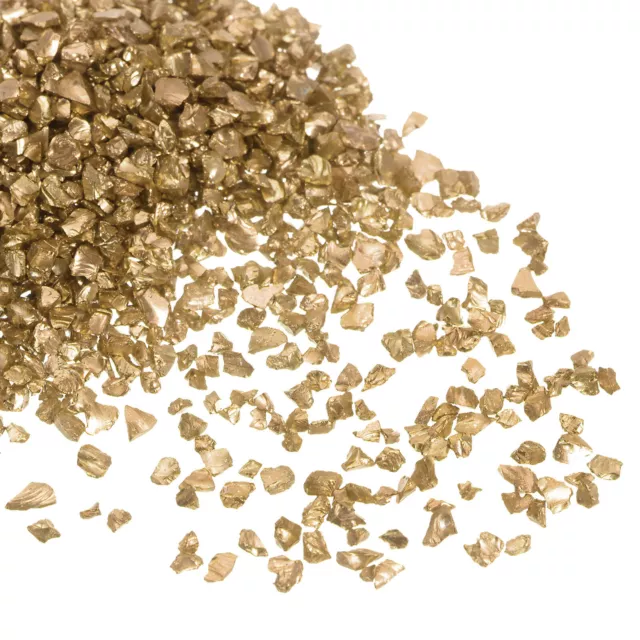 Crushed Glass Chips 100g 2mm-4mm Irregular Metallic Glitter Yellow