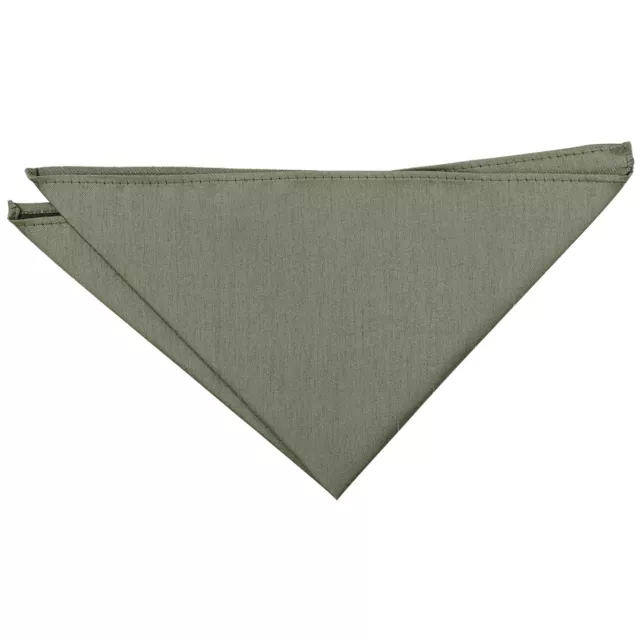 Sage Green Handkerchief Pocket Square Solid Plain Shantung Formal by DQT