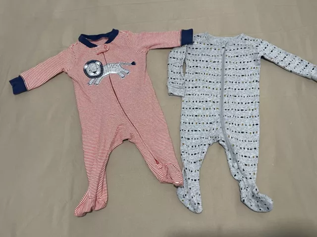 Carters & Petit lem 3 Months Infant Baby Boys 2 piece Footed Pajamas Sleepwears