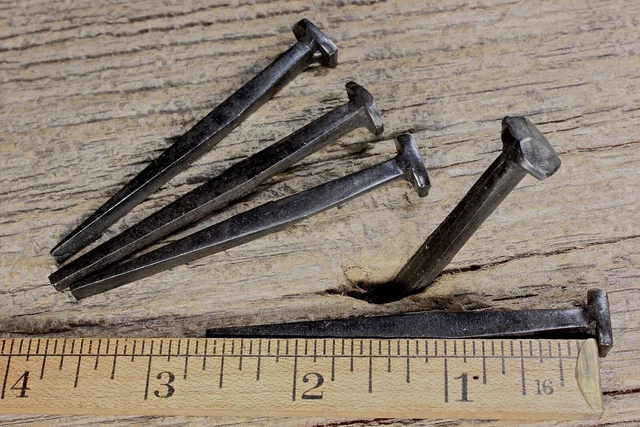 2 1/2" Rose Head 5 Nails Square Wrought Iron Spikes Antique Decorative 2.5"