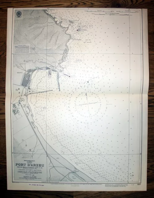 1932 Mediterranean Algeria Port De Arzeu Algerien Afrika Atlantic Africa map