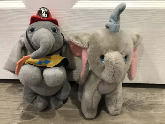 Disney Dumbo FIRE DEPARTMENT HAT & LONG EARS 6" Plush Stuffed Toys w/Tush Tags