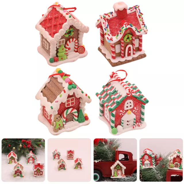 Ornamenti casa pan di zenzero x4 - decorazione di Natale-QP