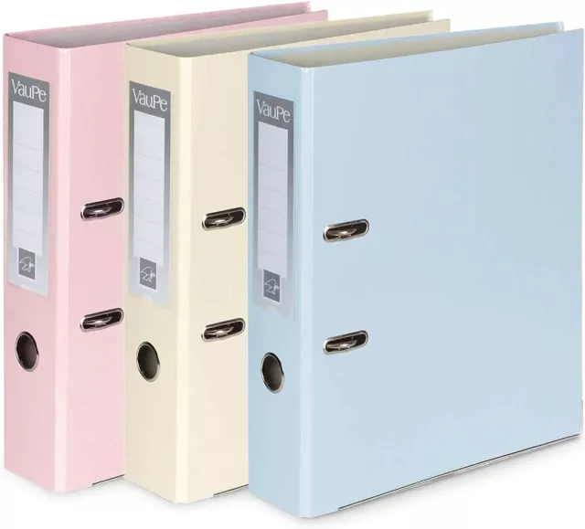 Lever Arch Folders A4 75mm Large Document Storage Files 3x Pastel OfficeCentre®