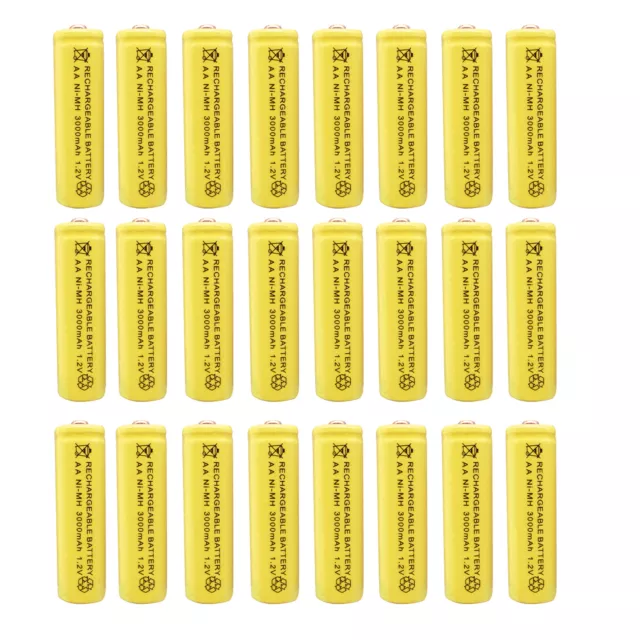 24 x AA 2A 3000 (Actual 300mAh) 1.2V Ni-MH NiMH Rechargeable Battery Cell Yellow