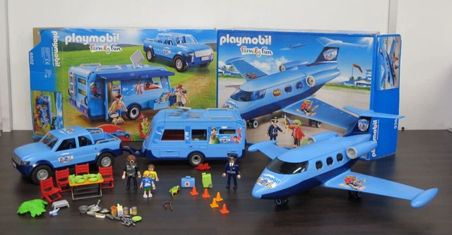 PLAYMOBIL BUNDLE FAMILY Fun 9502 Pick Up and Caravan & 9366 Jet Plane Set ?�19.99 - PicClick UK