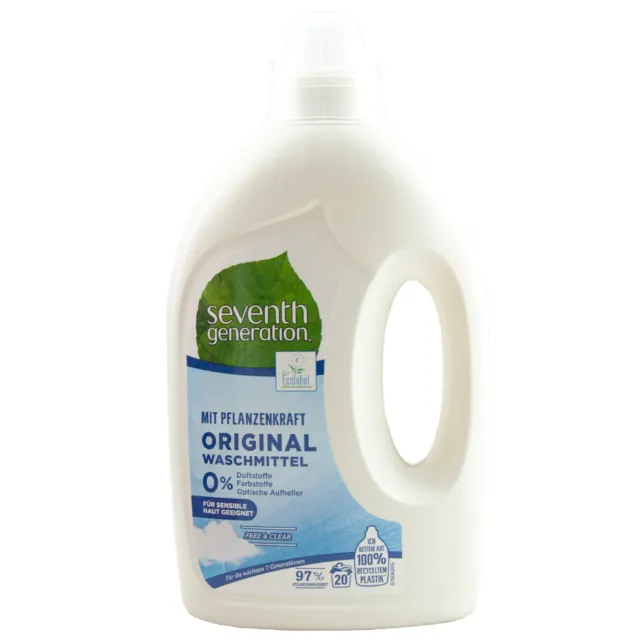 Seventh Generation Original Detergent 1 x 20 Wl 0% Perfumes - Dyes