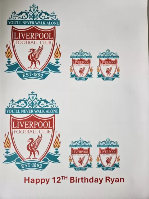 Edible Fondant Icing Sheet Liverpool Football Club LFC Cake Cupcake Topper